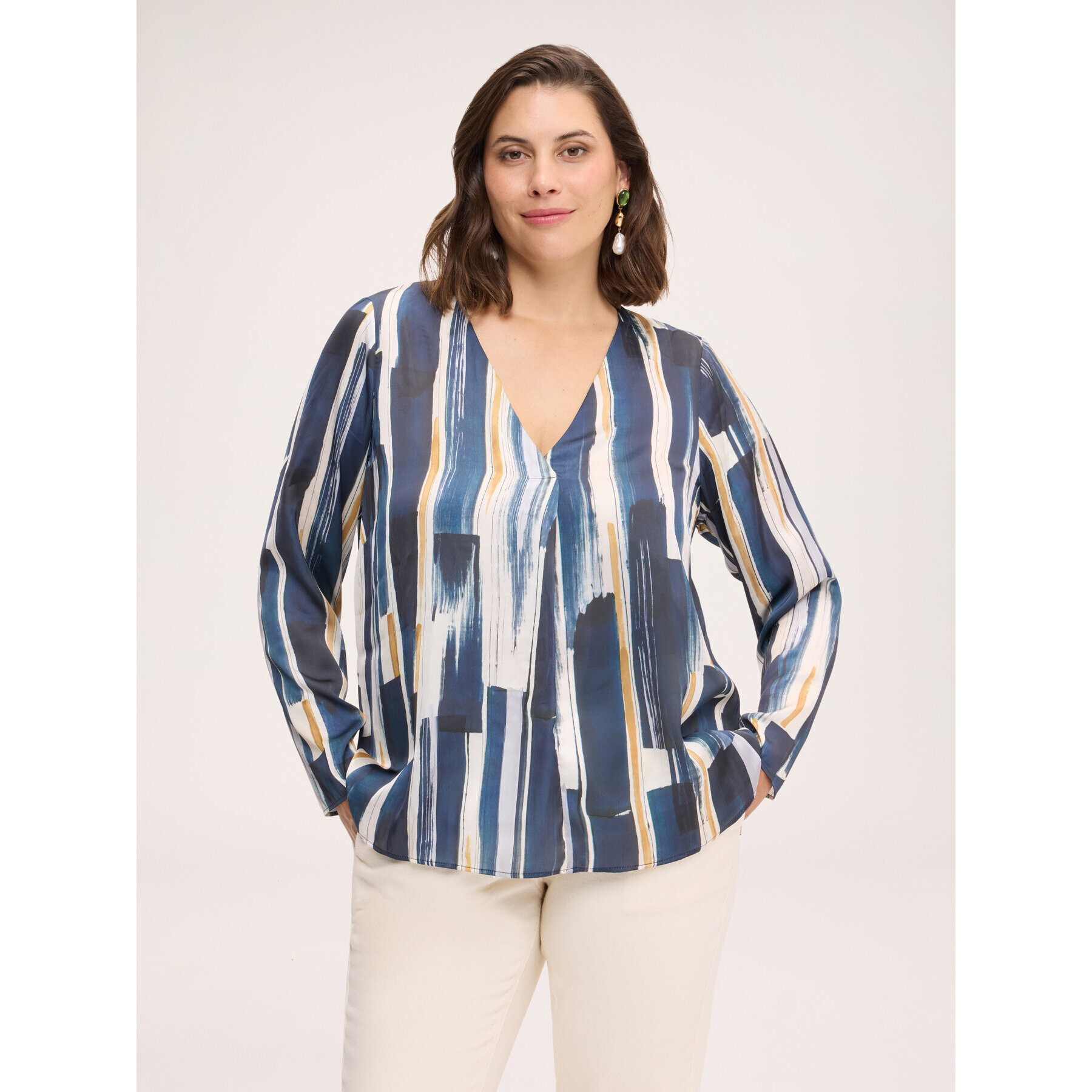 Fiorella Rubino - Blusa in raso con stampa - Blu