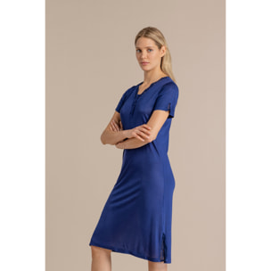 Camicia da notte donna in modal con scollo a V manica corta articolo timeless Noidinotte