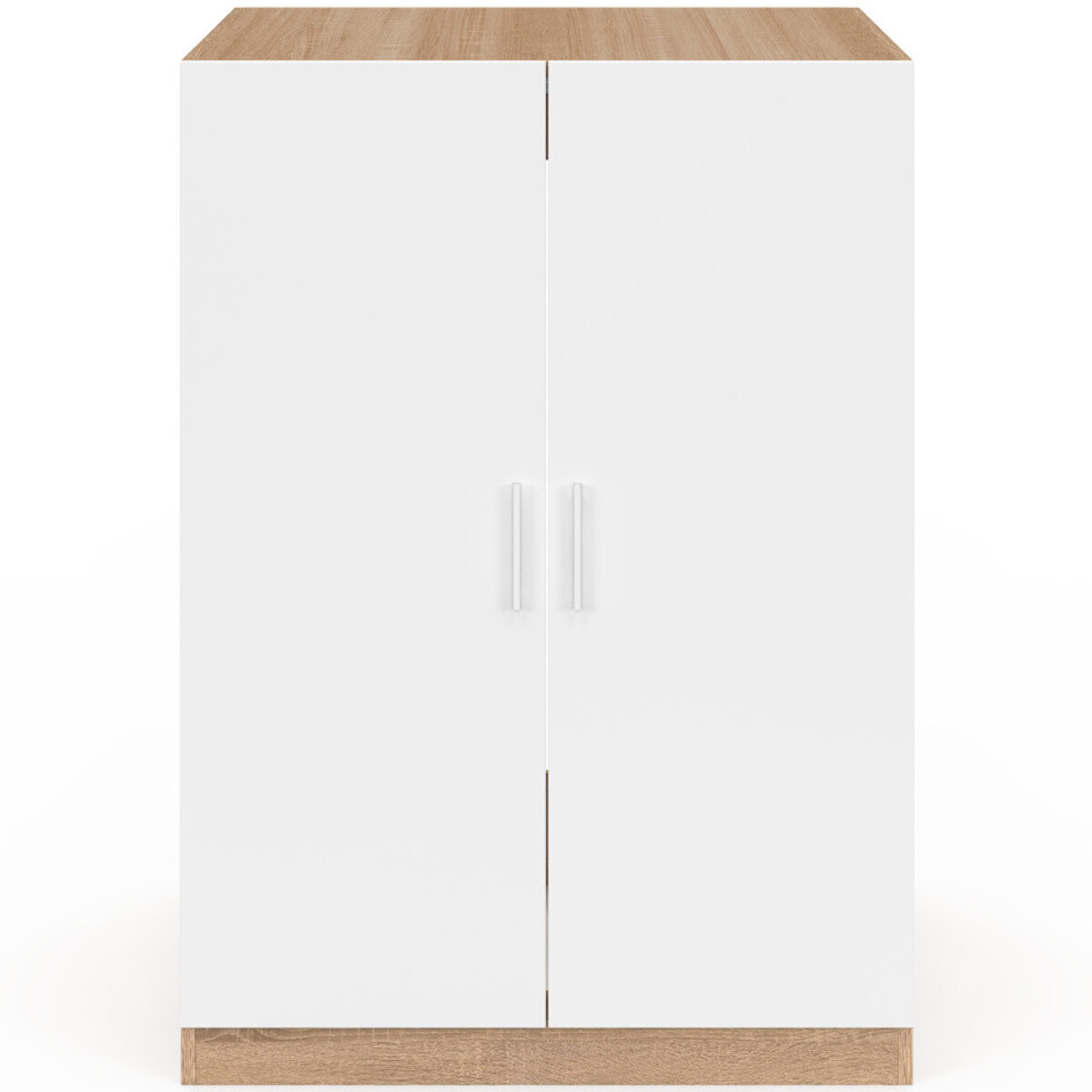 Meuble machine à laver Will effet hêtre 2 portes blanches