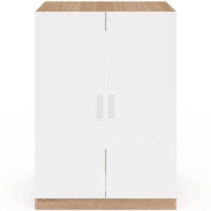 Meuble machine à laver Will effet hêtre 2 portes blanches
