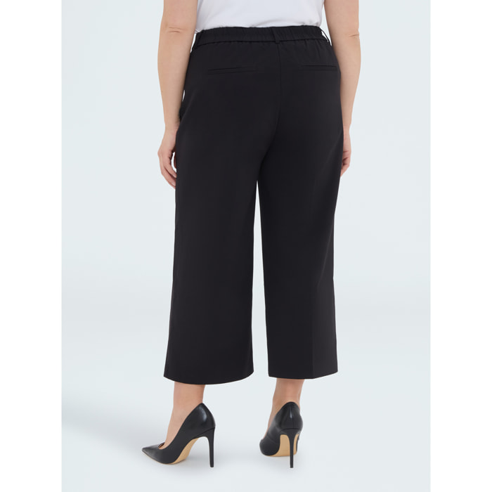 Fiorella Rubino - Pantalones Cropped en Punto Milano - Negro