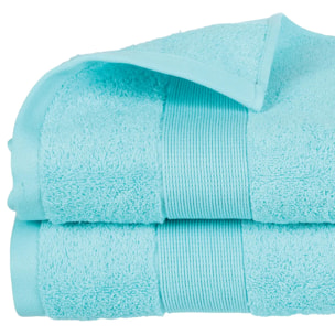 Drap de bain "Essentiel" - coton 450 gr/m² - bleu aqua 100x150 cm