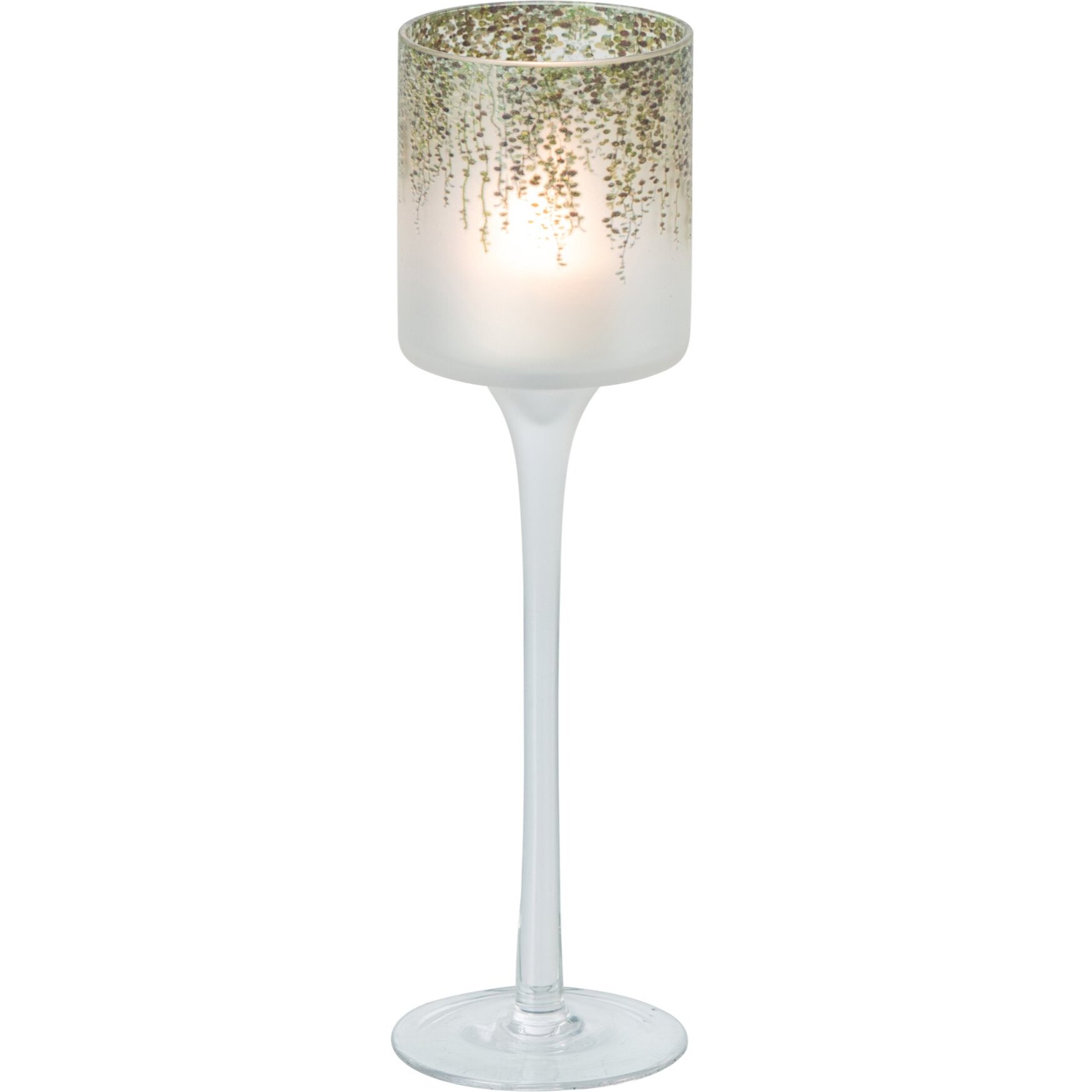 J-Line photophore sur base - verre - vert foncé/transparent - small