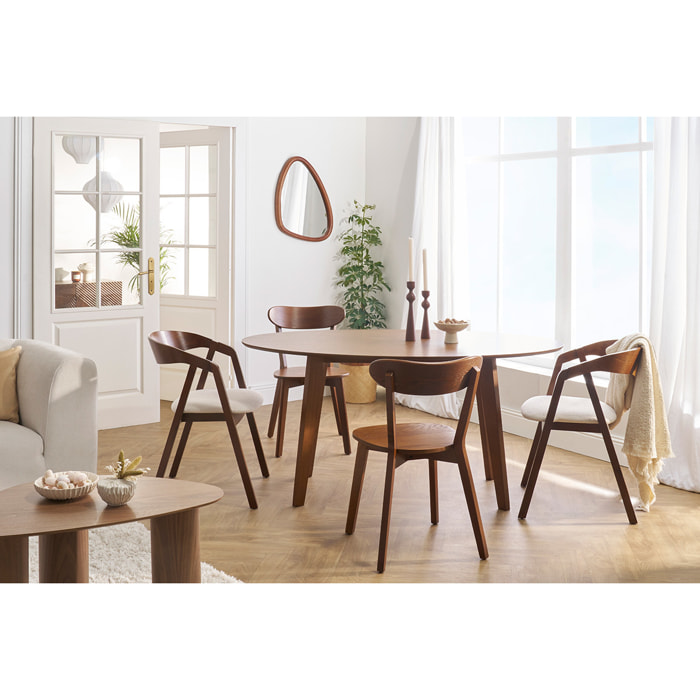 Table à manger vintage ovale en bois foncé L160 cm MARIK