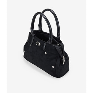 Bolso de mano negro con cremallera