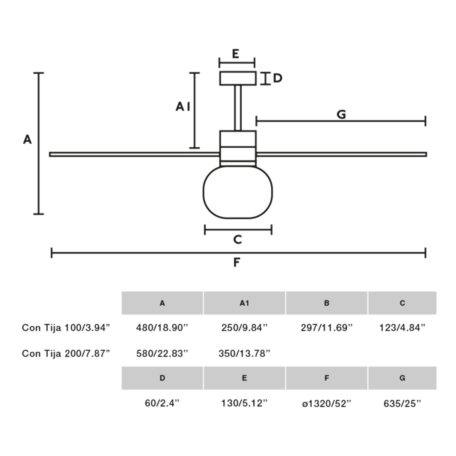 AMELIA L BALL LED Ventilador negro