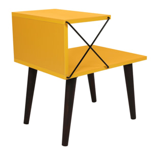 Mesita de Noche con estante superior - Amarillo
