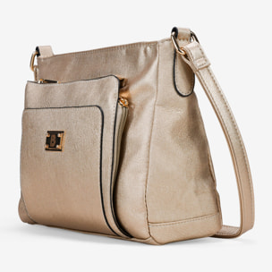 Bolso bandolera dorado con bolsillo