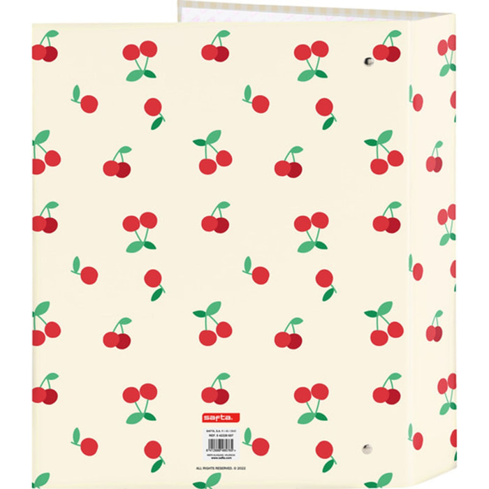 Carpeta f. 4 anillas 35mm lomo ancho safta "cherry"