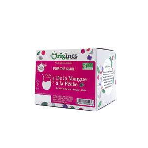 De la mangue à la pêche - Thés noir et vert Bio mangue pêche - Infusettes Thé Glacé 5x8g