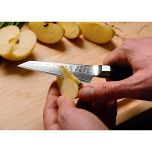 Coltello spelucchino "Bunka" | acciaio damasco | L: 9 cm