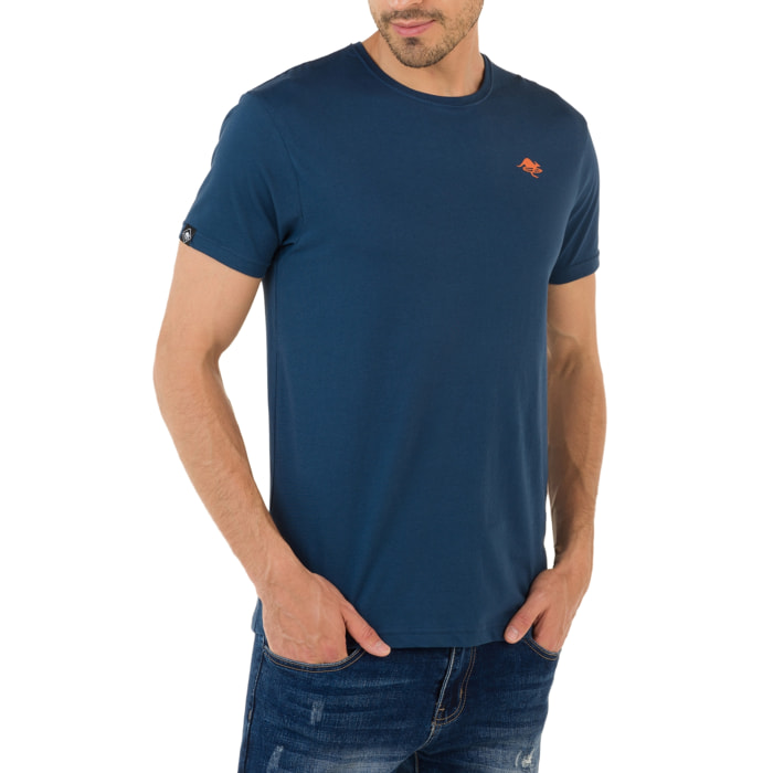 T-shirt in cotone 150 gr Hot Buttered Lizard Colore Blu indigo