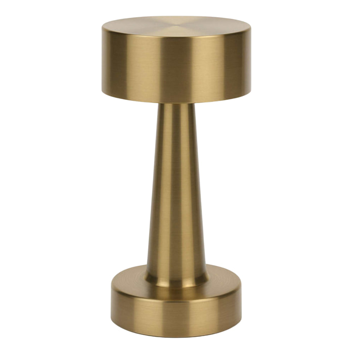 Well Home Lámpara de Mesa color Oro Recargable con 16 luces LED y 3 modos de iluminación Ø8,9x20,9cm