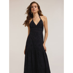 Motivi - Maxi dress in sangallo - Nero