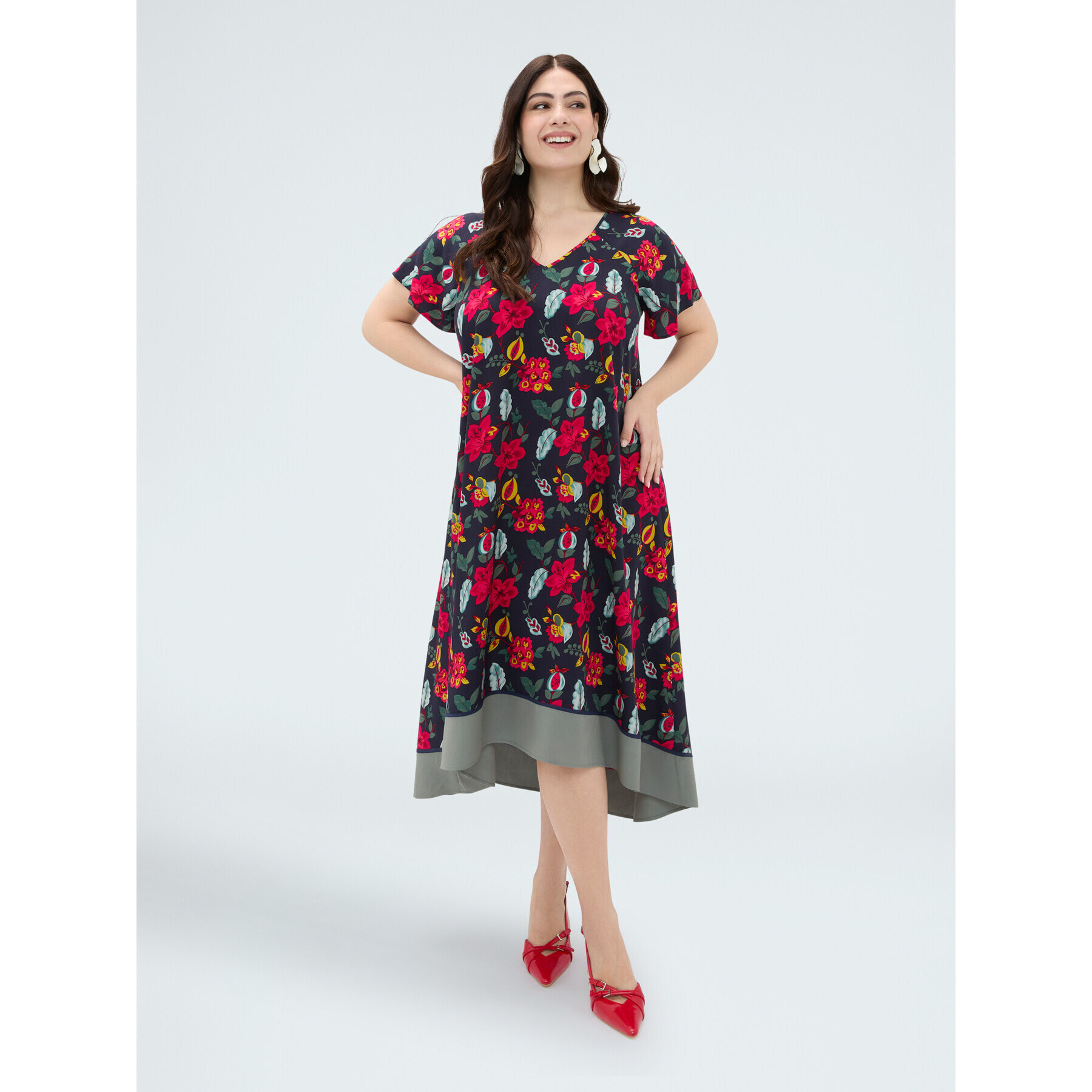 Fiorella Rubino - Vestido largo de viscosa con estampado floral - Azul