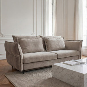 Canapé Velours Droit Convertible Verduro - 3 Places