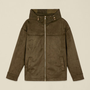 Oltre - Giubbotto con cappuccio e zip - Verde militare