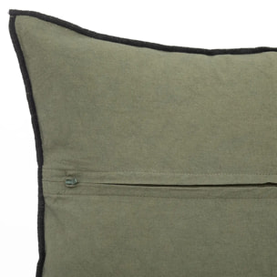 Coussin "Linah" coton vert kaki 45x45cm