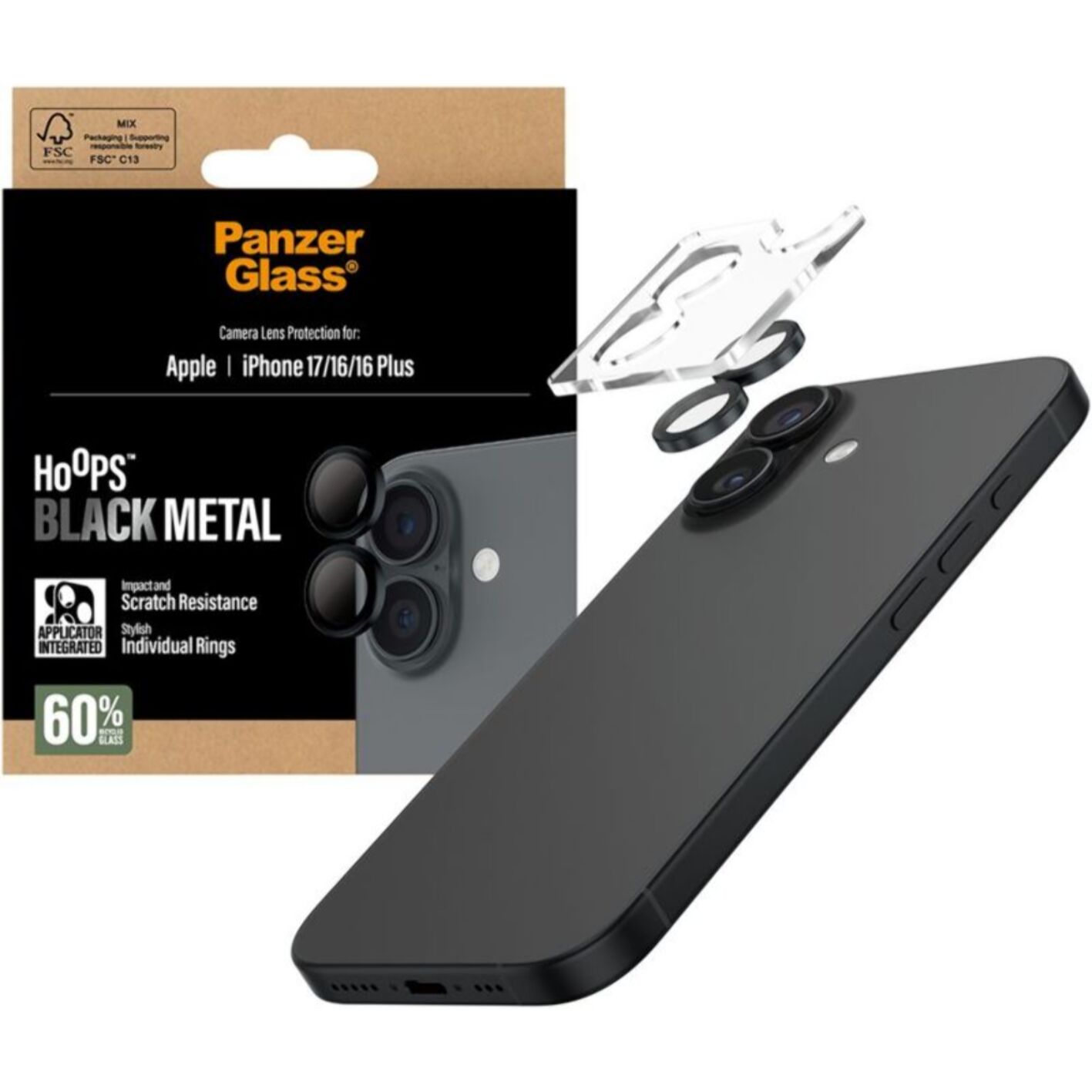 Protège objectif PANZERGLASS iPhone 17 / 16/ 16 Plus protège obejctif