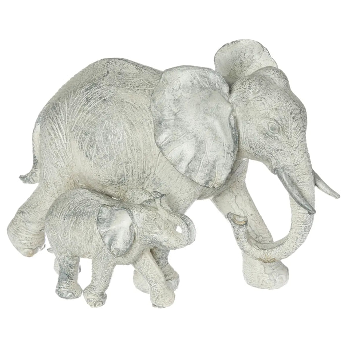 Statue 2 éléphants Kenna H.15,5cm résine