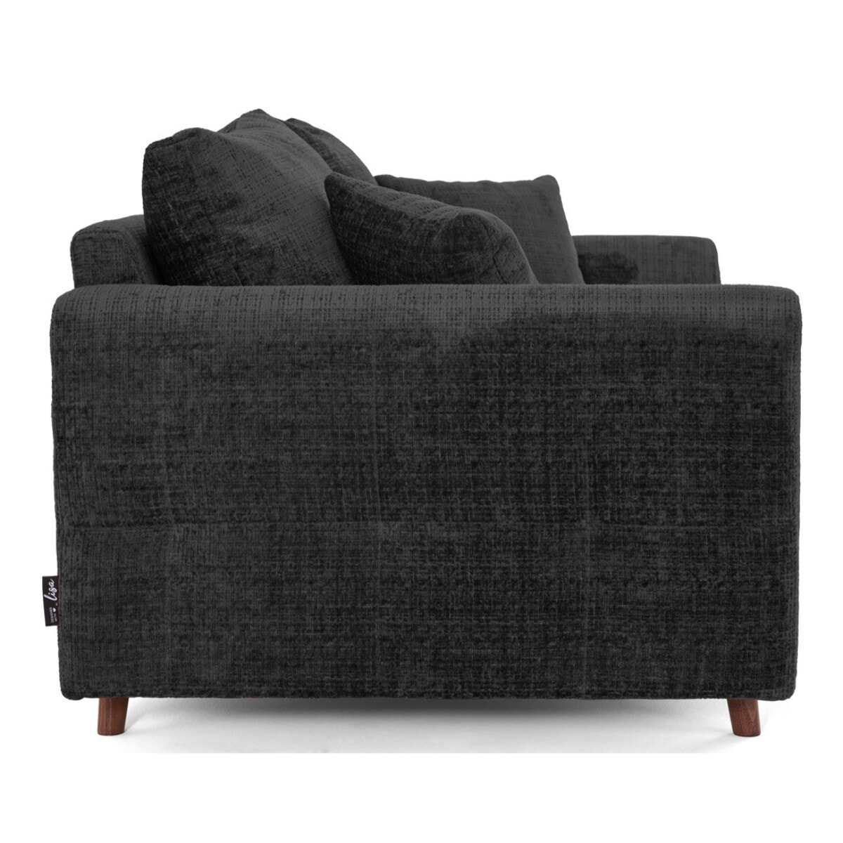 Rune - canapé droit 2 places en velours texturé - Gris Anthracite