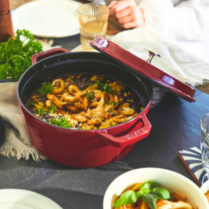 Cocotte 24 cm, Rond(e), Bordeaux, Fonte