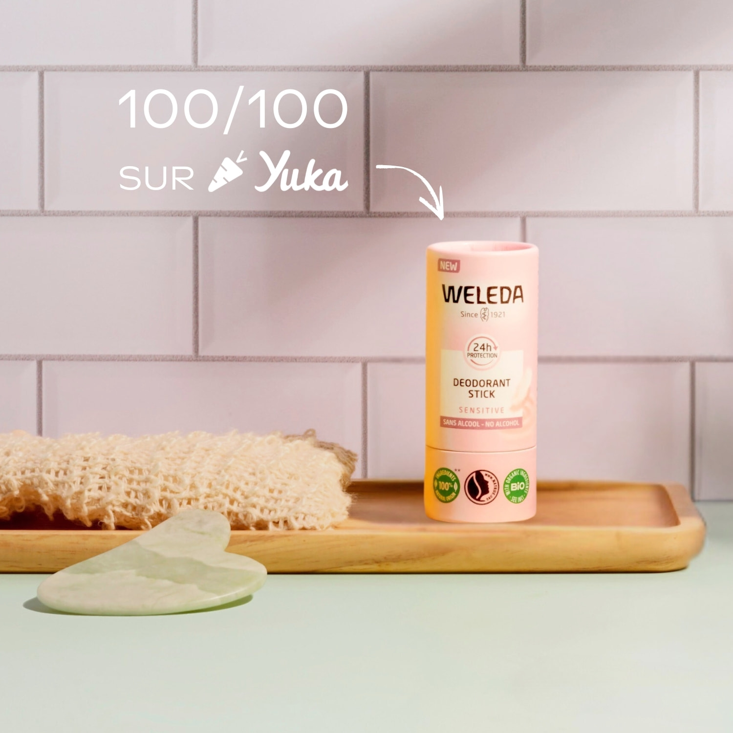 WELEDA - Duo Deodorant stick Sensitive - Efficacité 24H - Vegan* - Certifié Natrue** - Stick 2x50 g