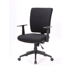 Sedia da ufficio Palmerston, Poltrona direzionale con braccioli, Seduta ergonomica da ufficio, 61x65h98/108 cm, Nero