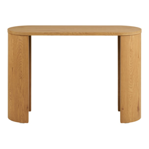 Consolle Bibione in MDF naturale con gambe in legno chiaro 114x38x75 cm