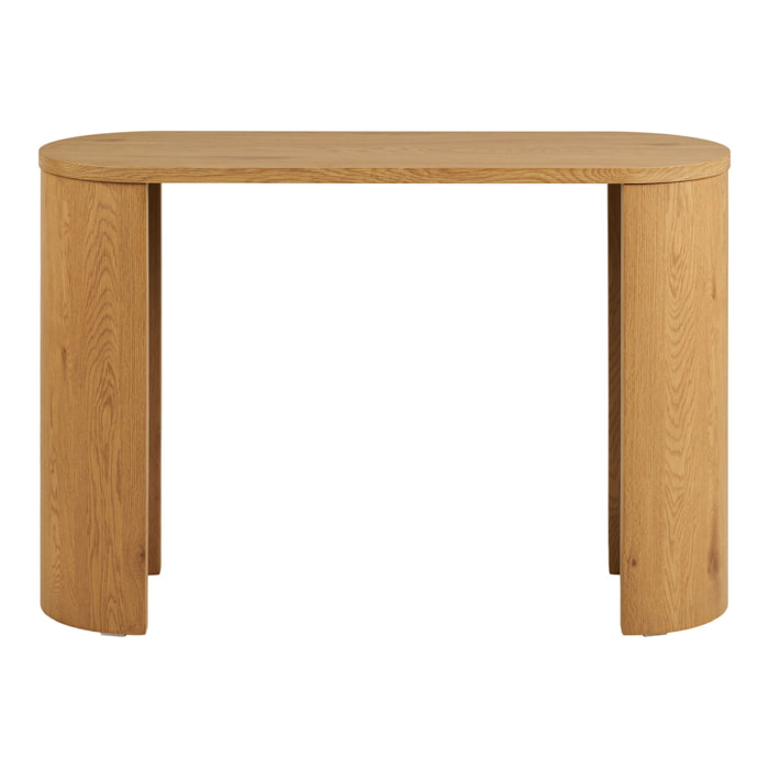 Consolle Bibione in MDF naturale con gambe in legno chiaro 114x38x75 cm