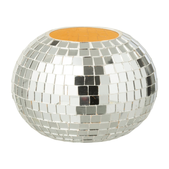 J-Line bougeoir Boule Mosaïque - verre - argent
