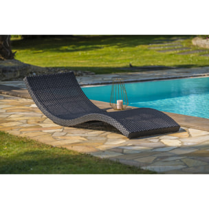 CANCUN - Lot de 2 bains de soleil en résine tresséee