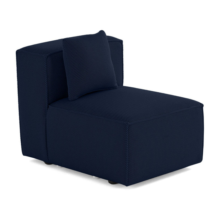 Arty - module d'assise sans accoudoirs - en tissu mailles 3D - Bleu