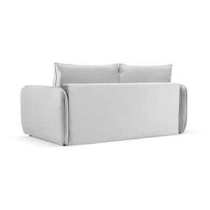 Canapé convertible "Vienna" 2 places en velours argent
