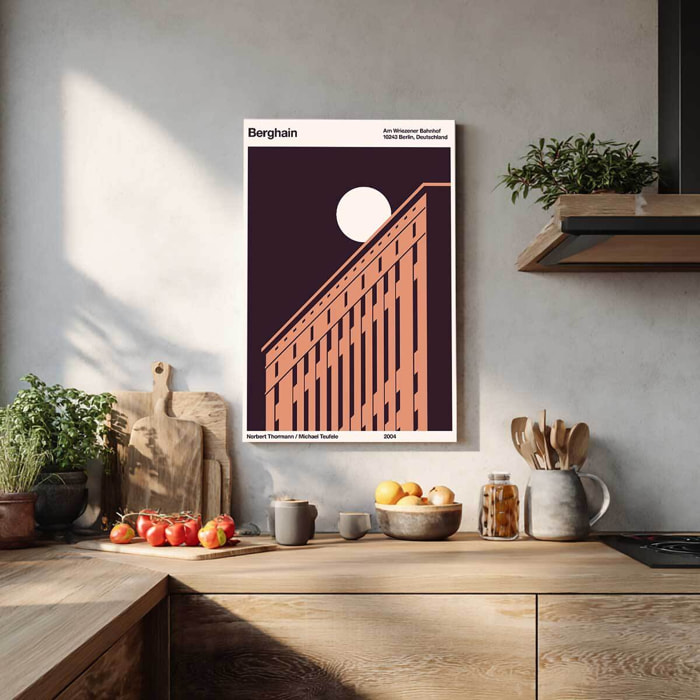 Tableau art nouveau Le Berghain night techno Tableau alu Dibond