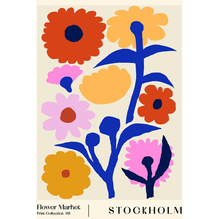Tableau fleurs marché aux fleurs stockholm  Toile imprimée