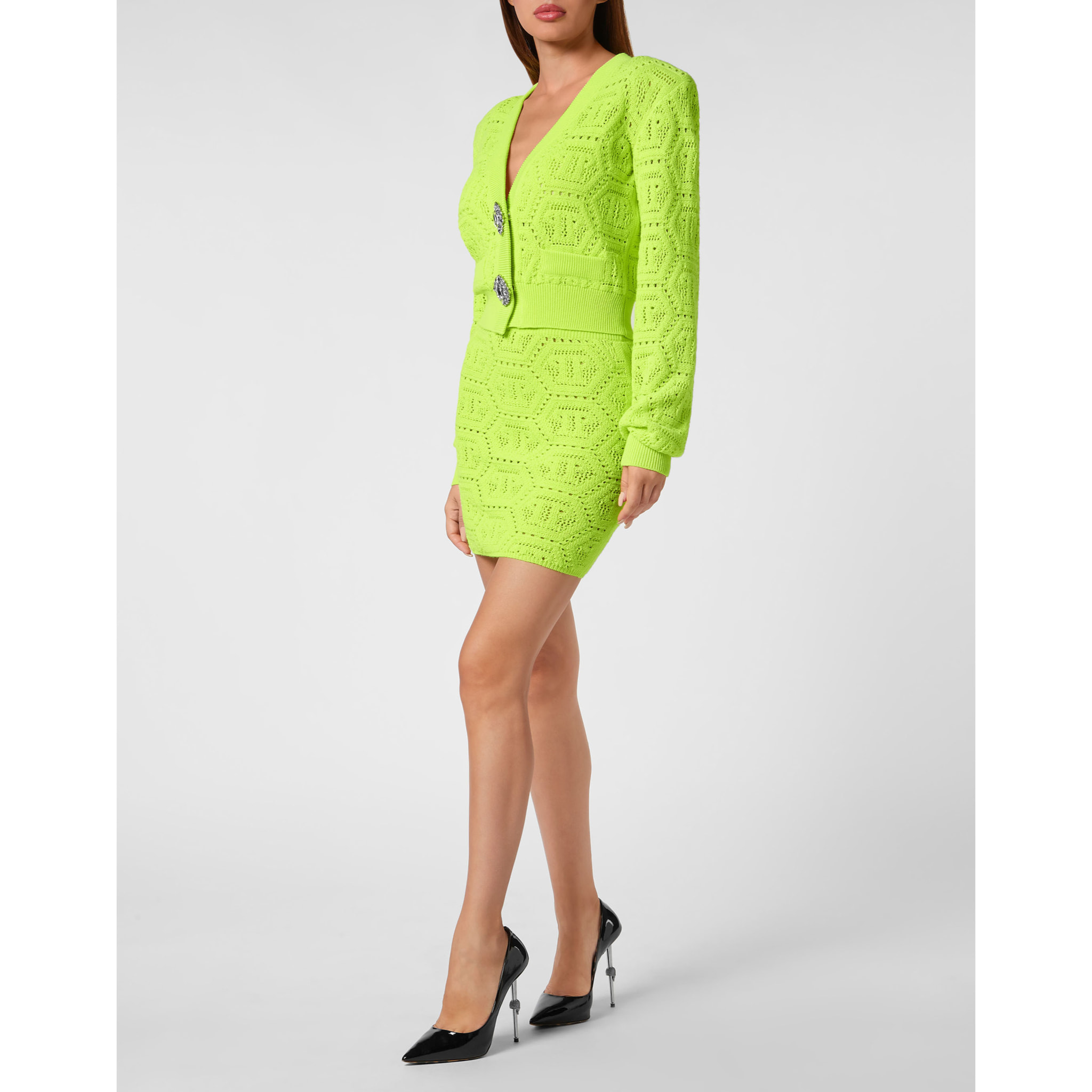 PHILIPP PLEIN Knit Short Skirt MONOGRAM