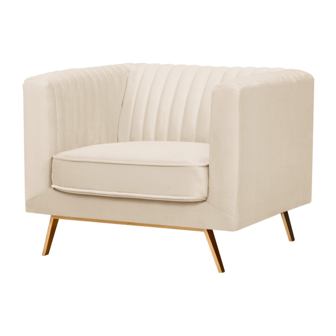 Fauteuil Gatsby en velours beige