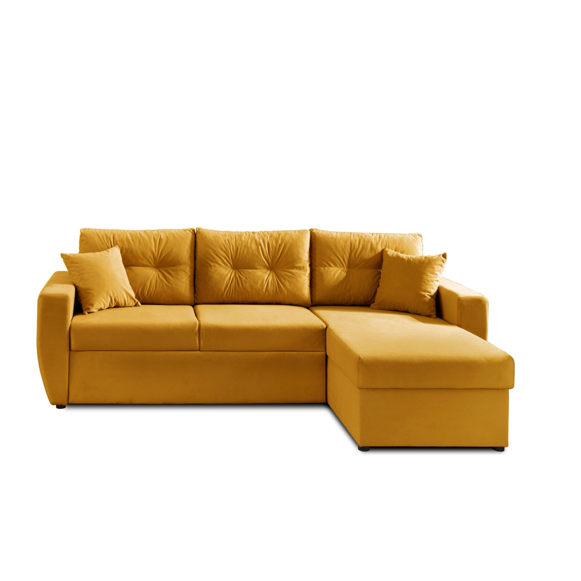 Astoria - canapé d'angle réversible - convertible avec coffre - style contemporain- 4 places - Jaune