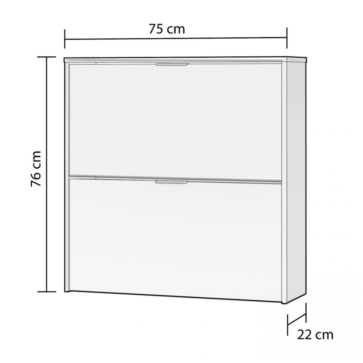 Zapatero Nubo 2 Puertas Blanco