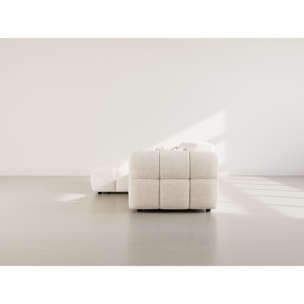 Mini Ray - Canapé d'angle gauche 4 places en tissu texturé - Beige