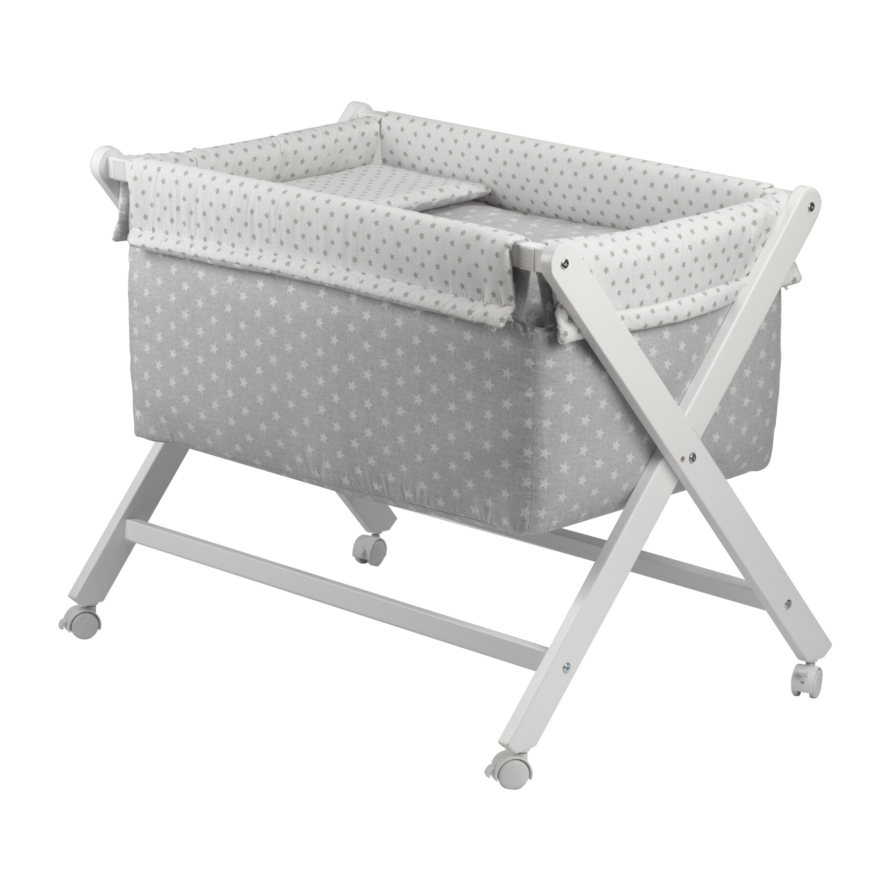 Minicuna con Textil Star Gris