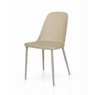 Set di 4 sedie VICTORIASTADT tortora con seduta e struttura in poliropilene