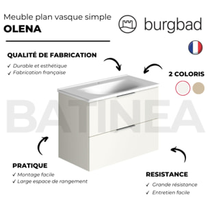 Meuble vasque 120 cm BURGBAD Olena chêne clair + colonne de salle de bain