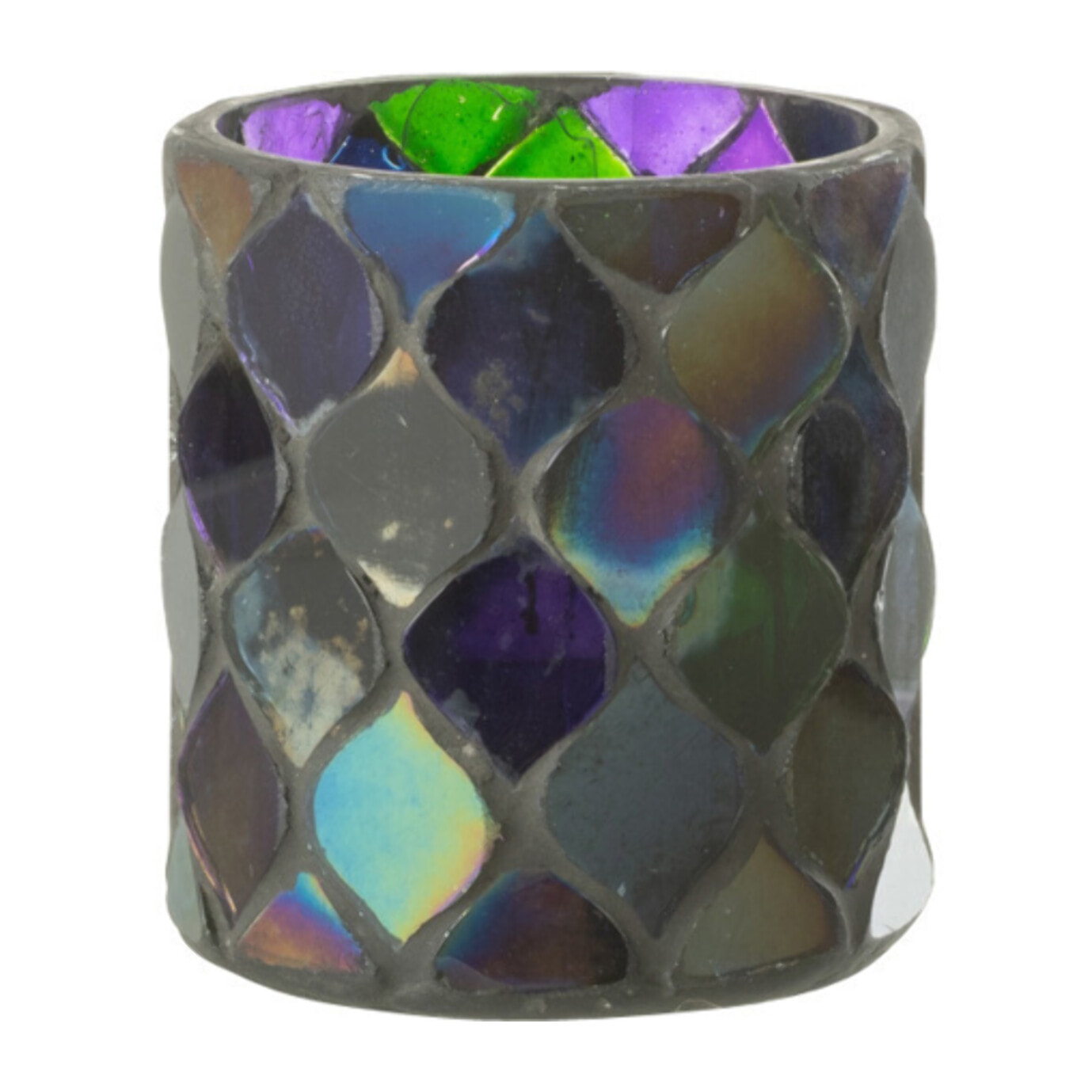 J-Line photophore Mosaic - verre - mauve - small - 2 pcs