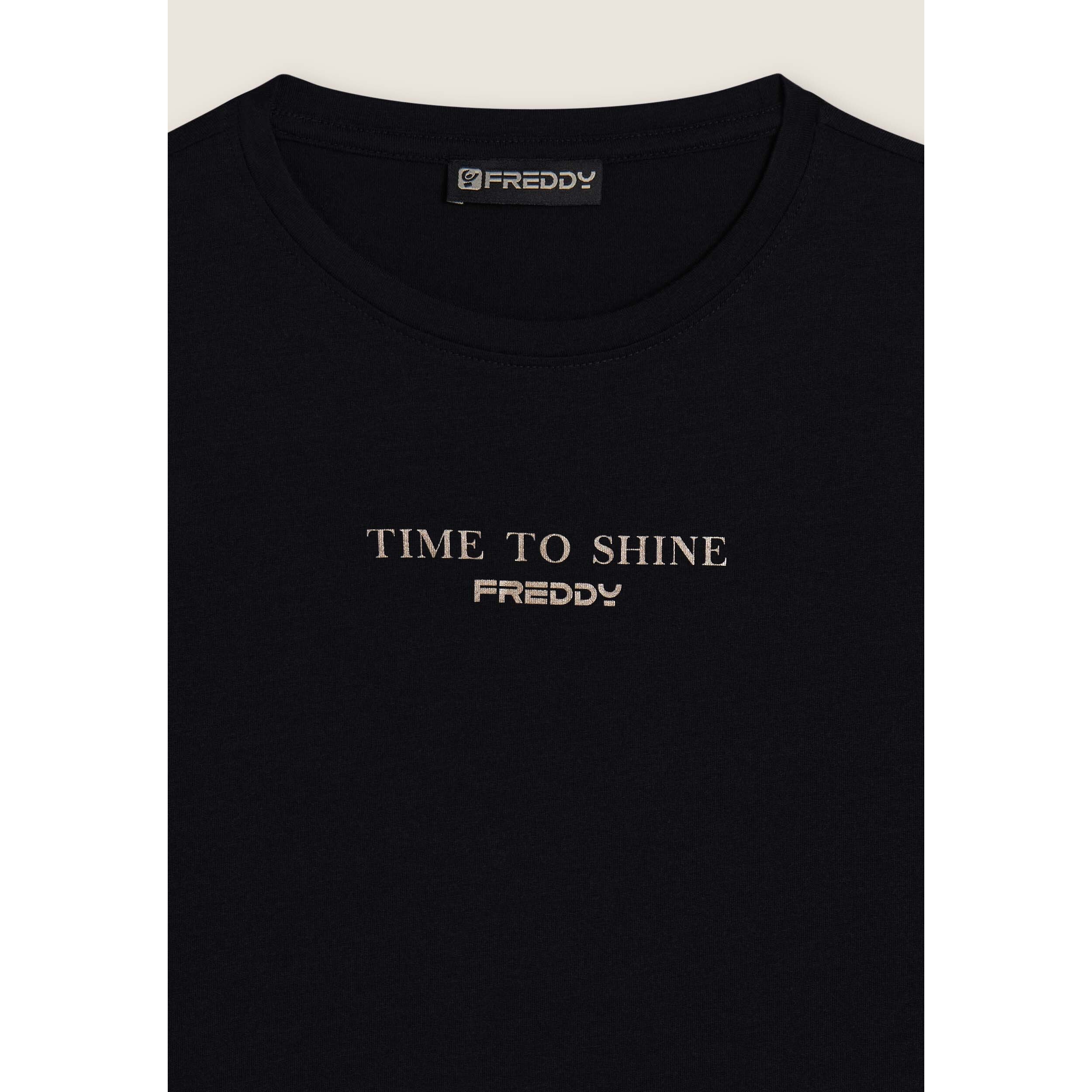 T-shirt da donna comfort con stampa dorata