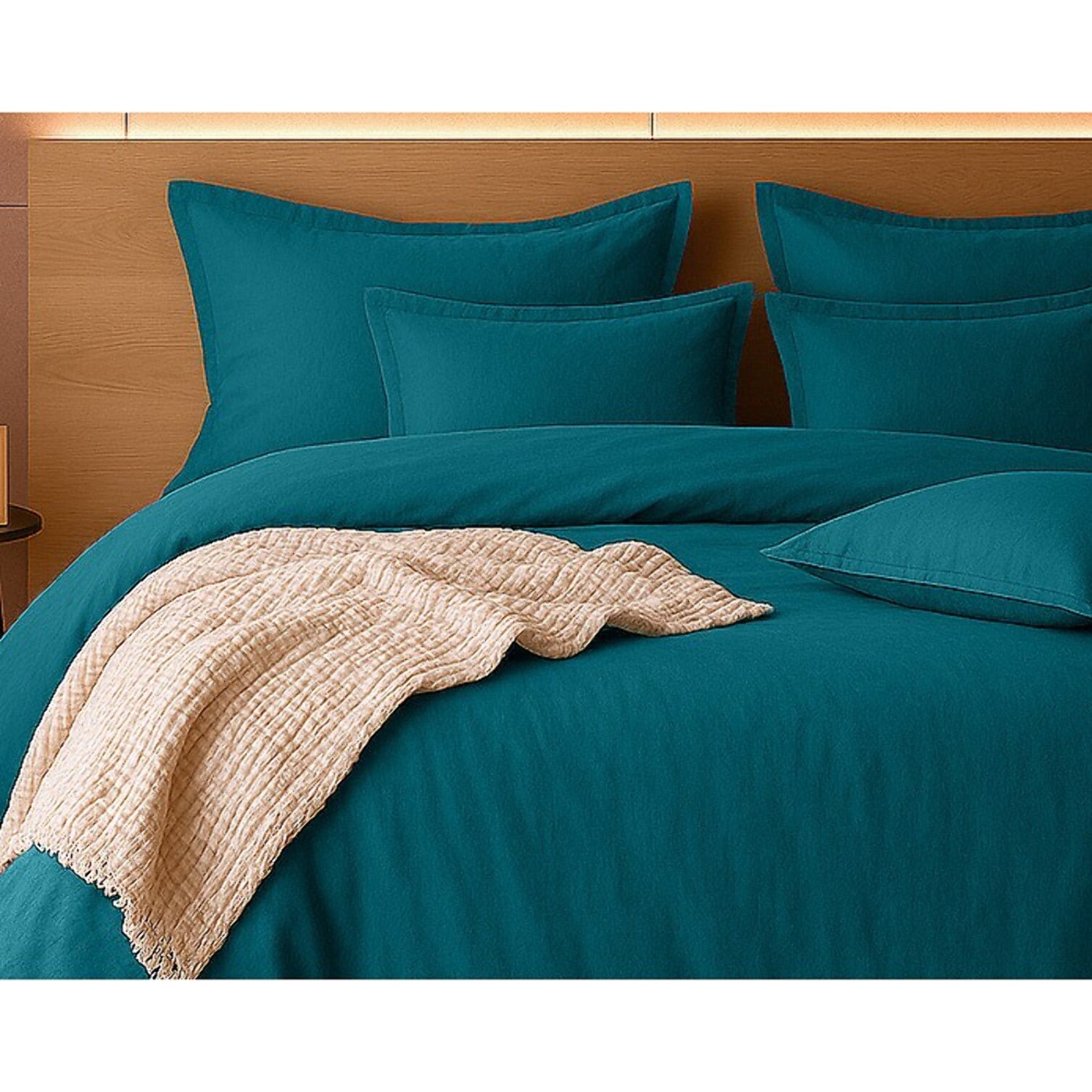 PARURE HOUSSE DE COUETTE 1 PERS 140x200 percale de Coton - PERCALE EMERAUDE