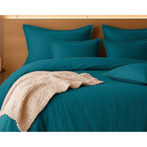 PARURE HOUSSE DE COUETTE 1 PERS 140x200 percale de Coton - PERCALE EMERAUDE