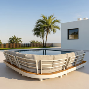 Salon de jardin en aluminium sable 7 places PANAMA