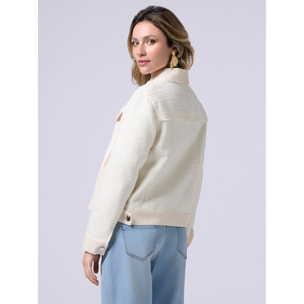 Oltre - Giacca corta in tweed - Bianco